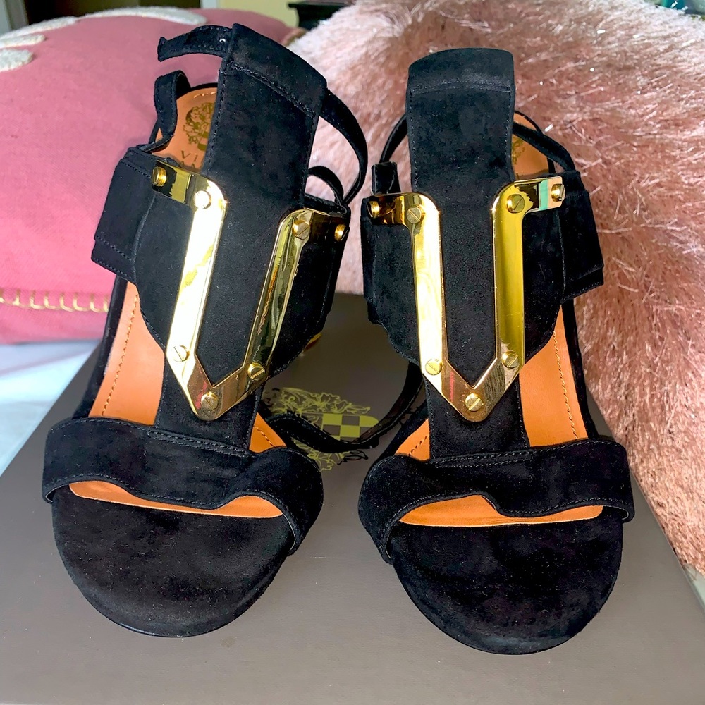 Vince Camuto stiletto. Color: Black , suede , Sz: 10 worn only once!